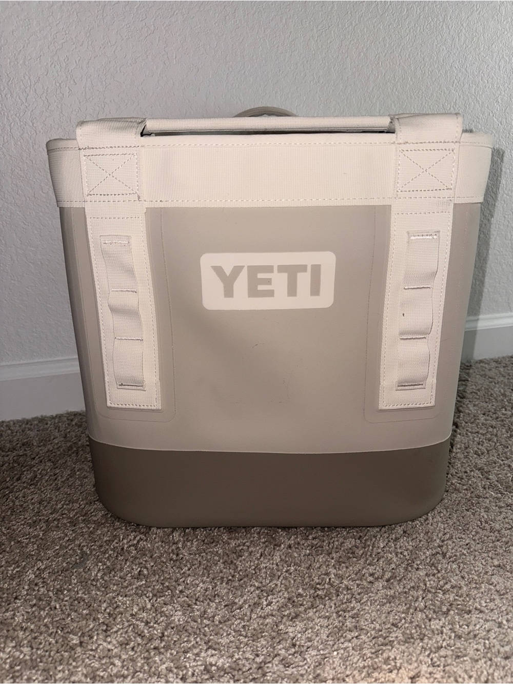 Yeti Cooler Tote in Light Gray and White Accent